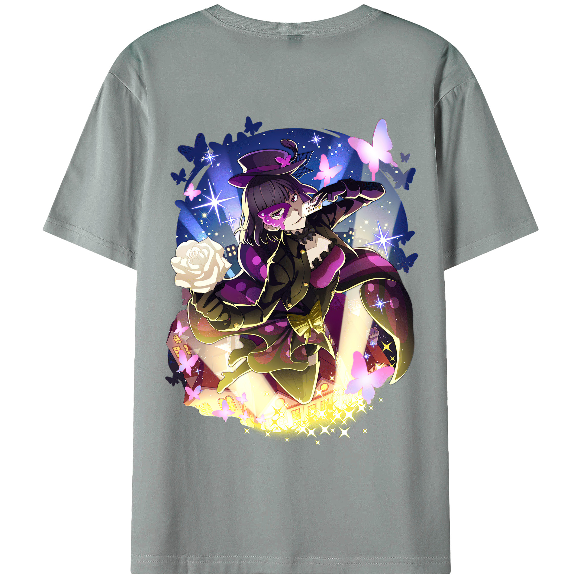 （画像用） 文豪ストレイドッグス Bungo Stray Dogs 綿100％ メンズ半袖Tシャツ（バックプリント） 通気性